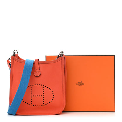 Hermes Epsom Amazone Evelyne TPM Orange Poppy Bleu Zanzibar 13 of 13