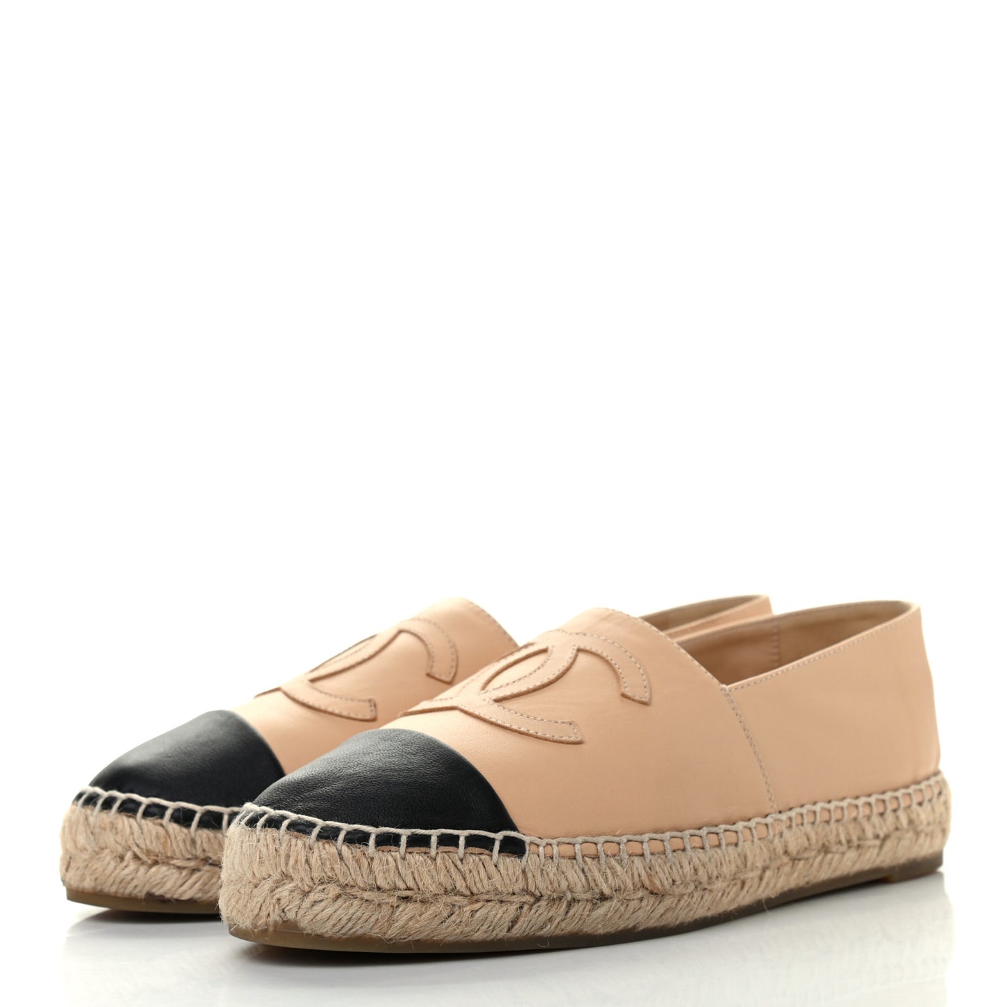 Lambskin CC Espadrilles 38 Beige Black