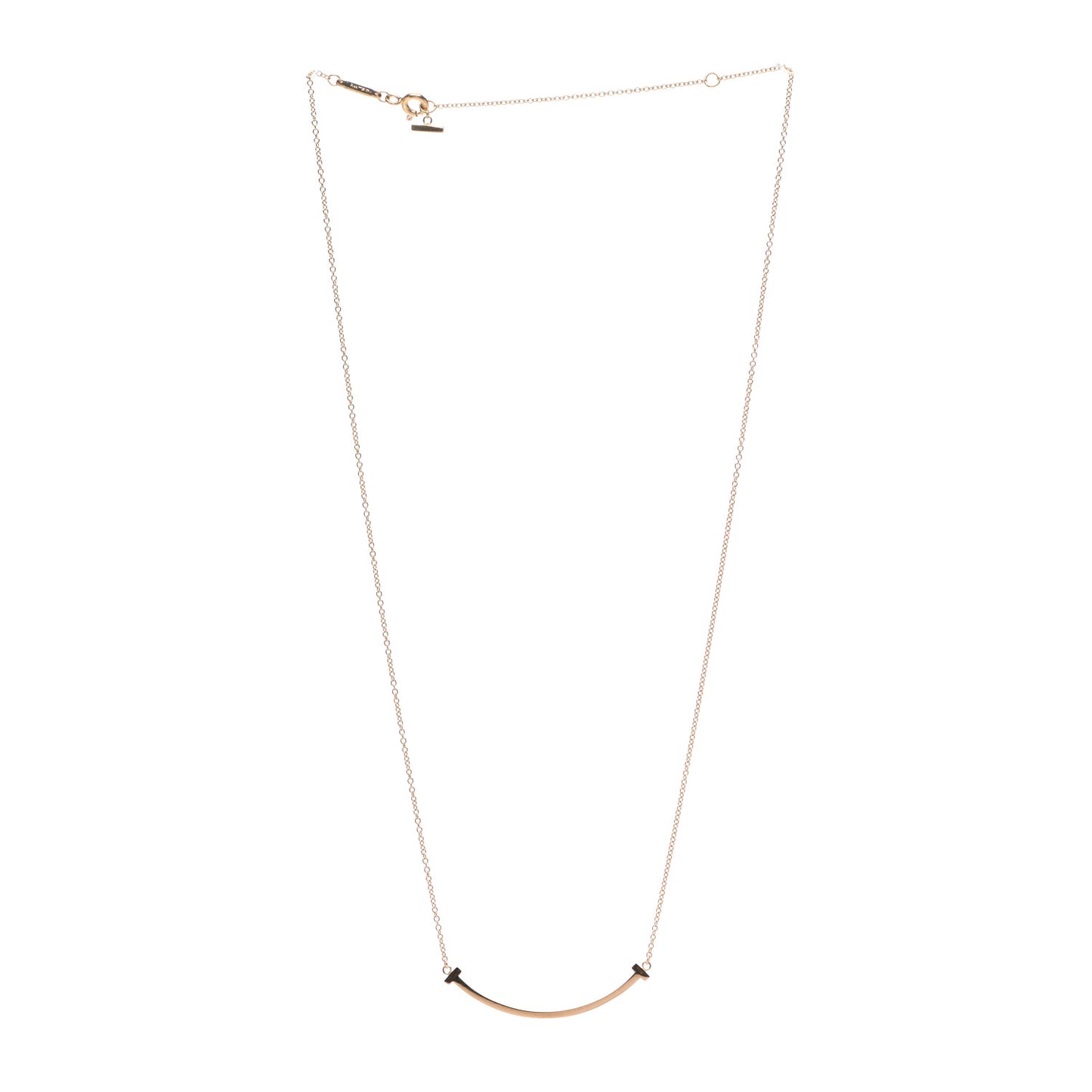 18K Rose Gold Small T Smile Pendant Necklace