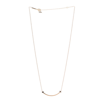 Tiffany 18K Rose Gold Small T Smile Pendant Necklace 3 of 5