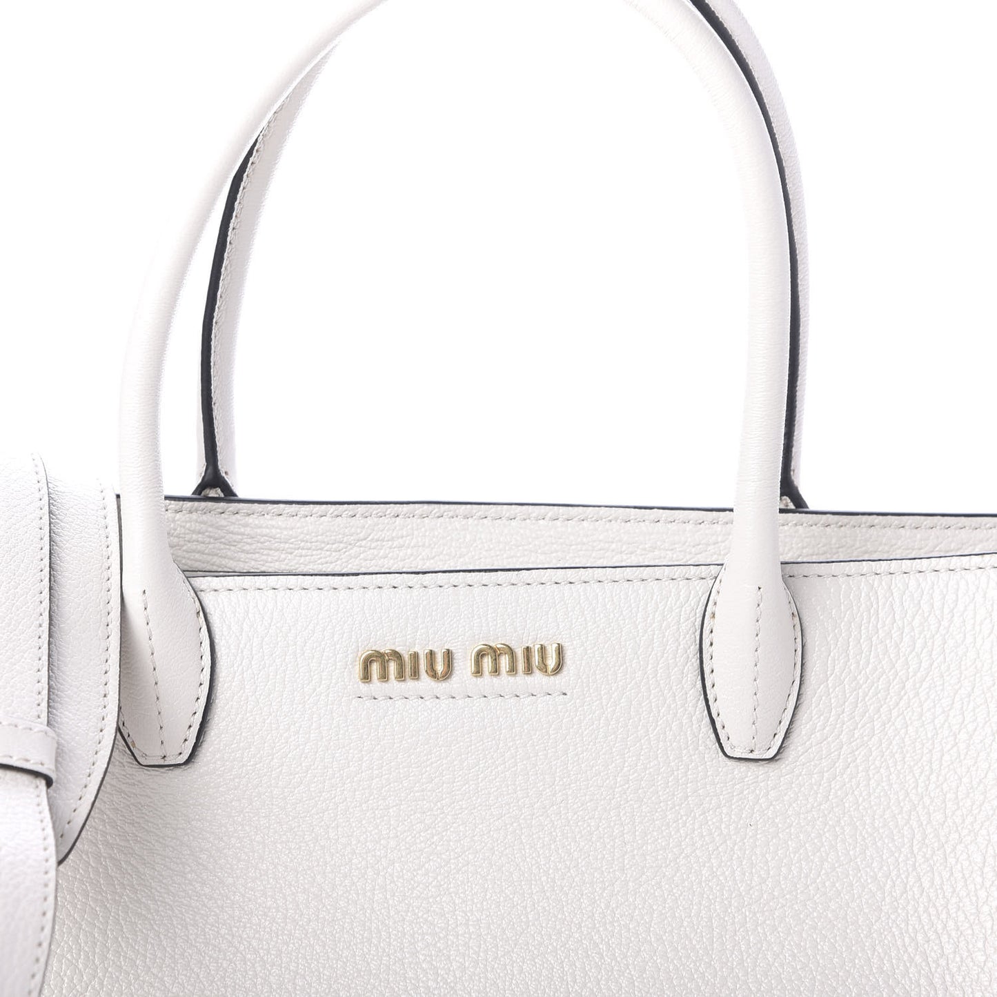 Goatskin Madras Zip Tote White