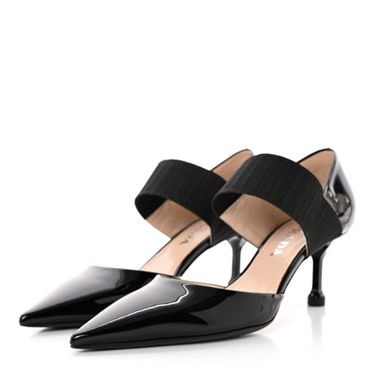 Prada Patent Elastic Mary Jane Pumps 36.5 Black 3 of 11