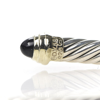 David Yurman Sterling Silver 14K Yellow Gold Black Onyx 5mm Cable Classics Petite Color Bracelet 5 of 5