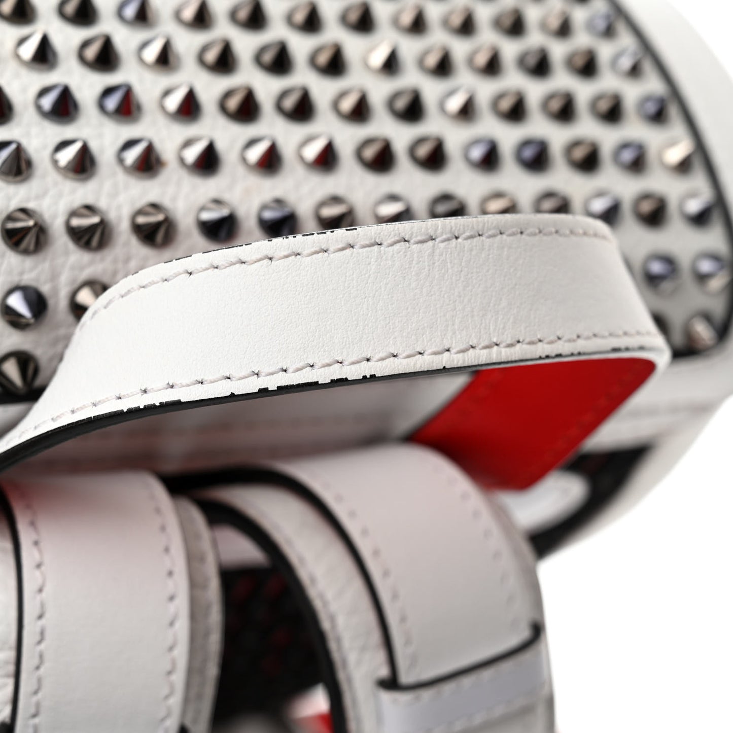 Calfskin Spiked Explorafunk Backpack White