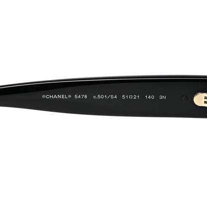 Chanel Acetate Square CC Heart Sunglasses 5478 Black 5 of 8