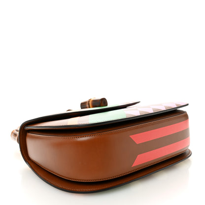 Gucci Calfskin Geometric Print Medium Bamboo 1947 Top Handle Bag Brown 5 of 13