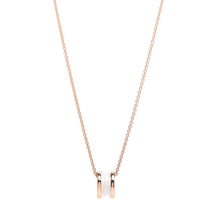 Bulgari 18K Rose Gold White Ceramic B.Zero1 Pendant Necklace 1 of 5