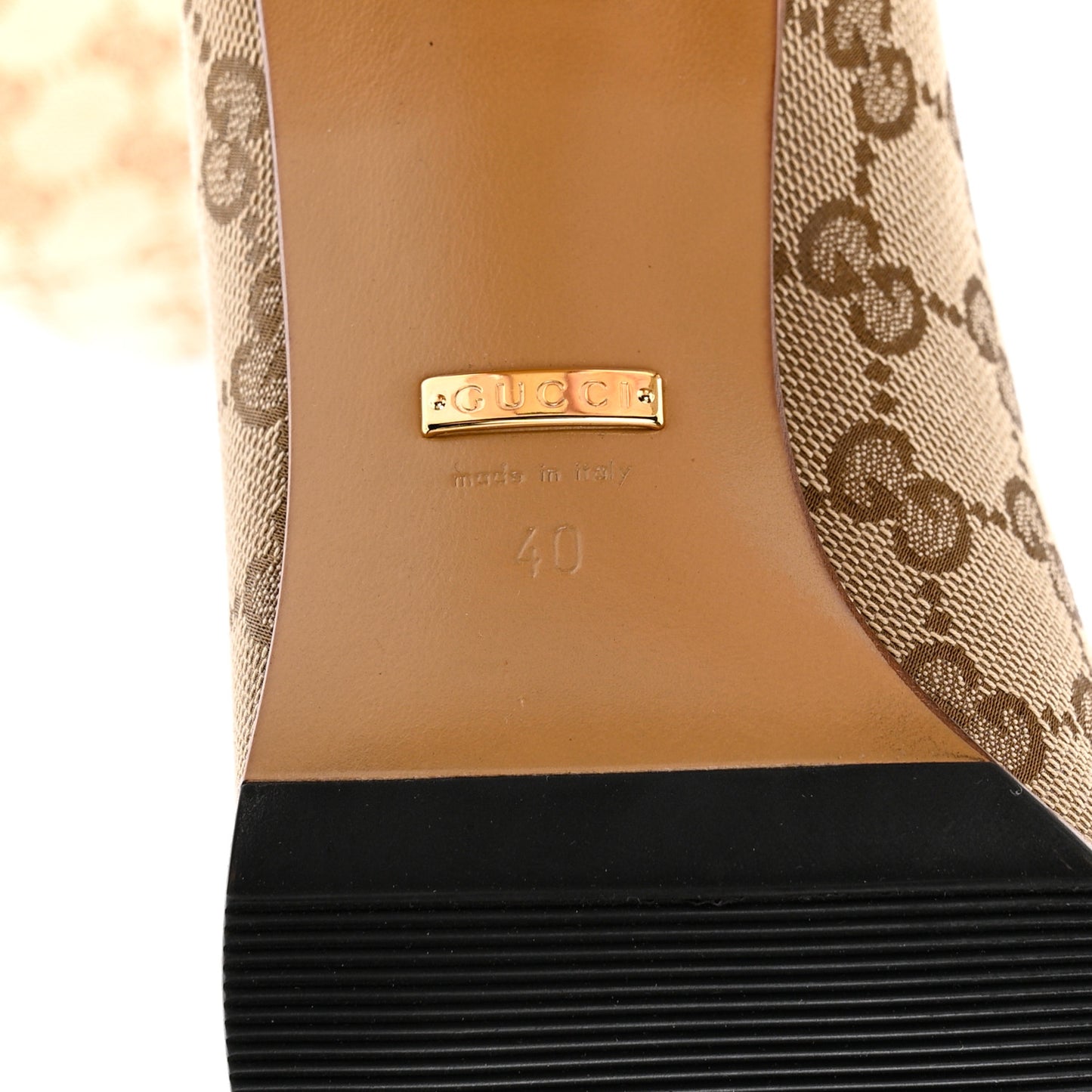 Monogram Over the Knee Boots 40 Beige Ebony