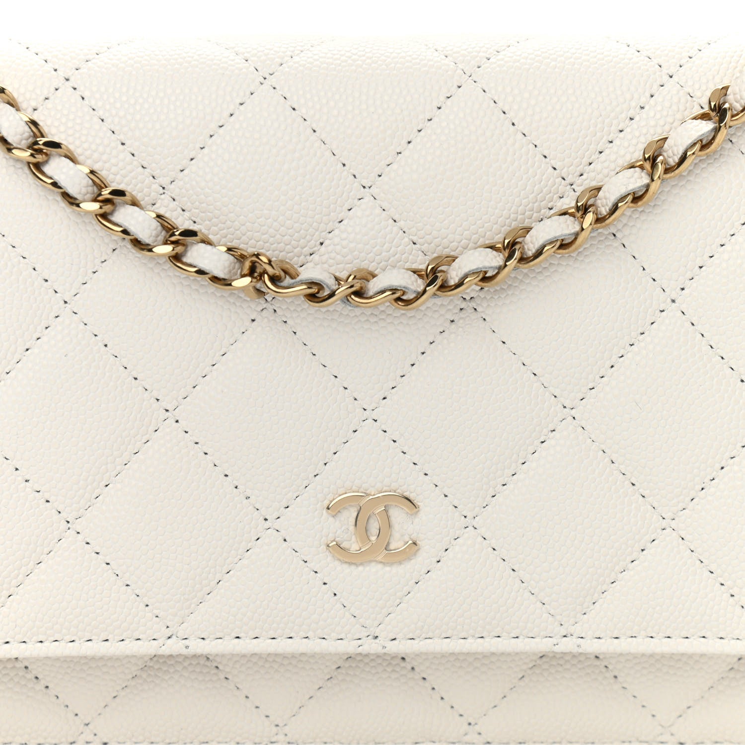 Chanel Caviar Quilted Wallet On Chain WOC White 9 of 12