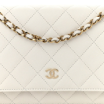 Chanel Caviar Quilted Wallet On Chain WOC White 9 of 12