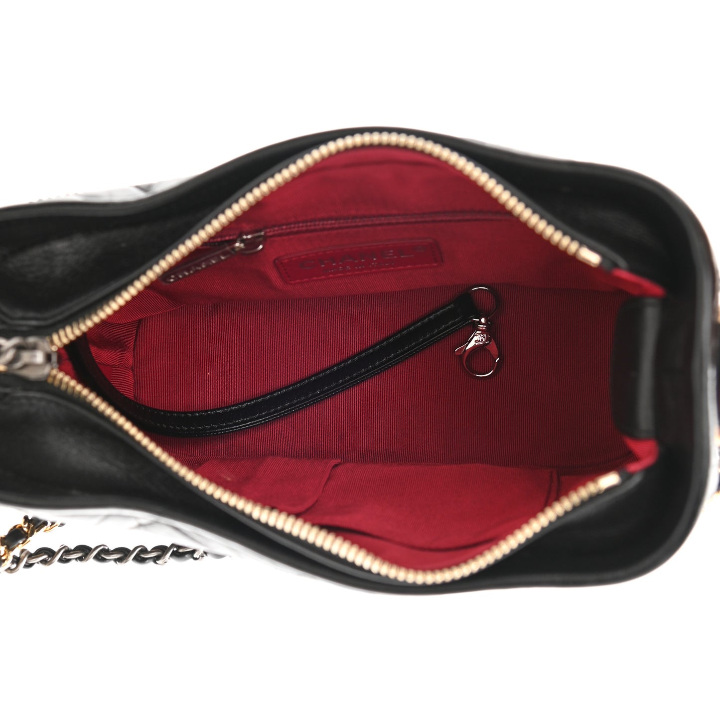 Aged Calfskin Quilted Small Gabrielle Hobo Black