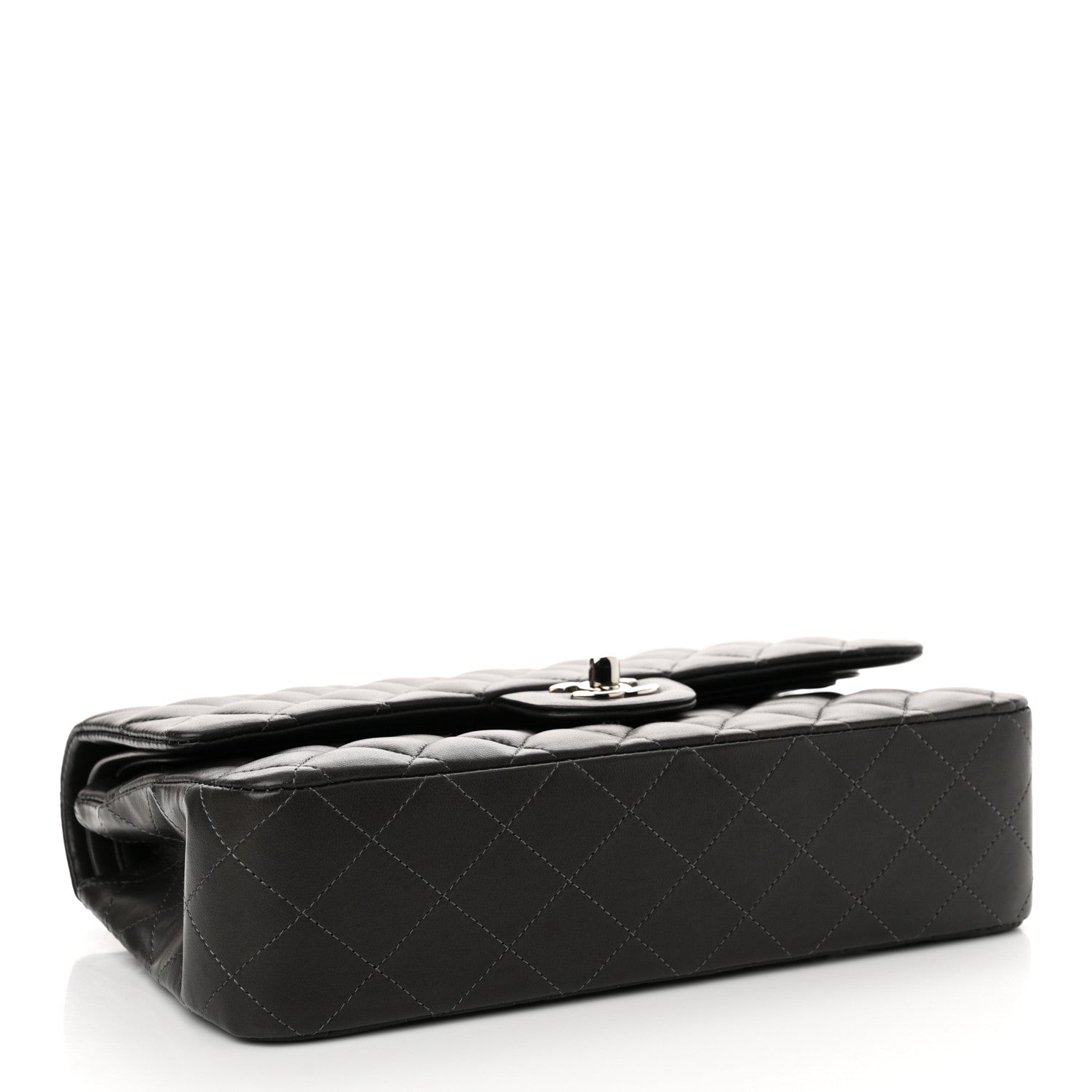 Chanel Lambskin Quilted Medium Double Flap Dark Grey 4 of 11