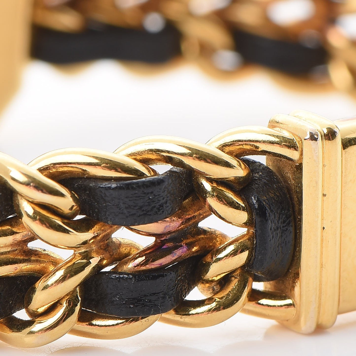 Stainless Steel Lambskin 20mm Chain Premiere Quartz Watch Gold S