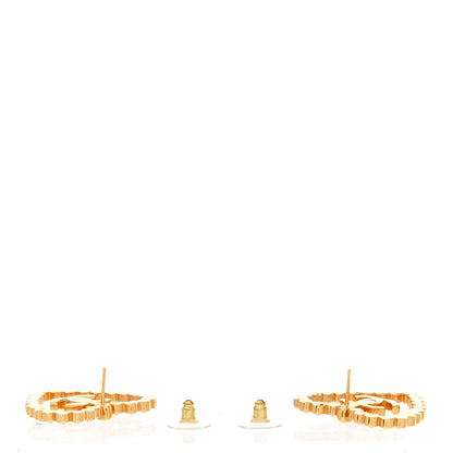 Chanel Crystal Heart CC Earrings Gold 3 of 6