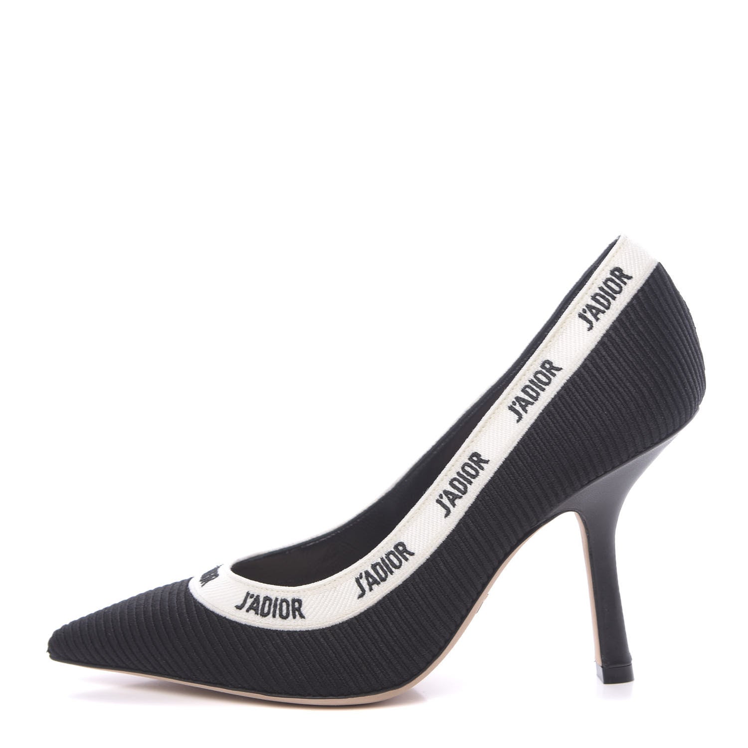 Christian Dior Technical Canvas Ribbon Embroidered J'Adior 100mm Pumps 36 Black 1 of 9