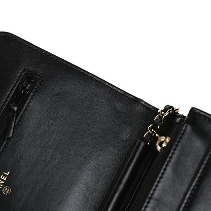 Chanel Lambskin Quilted All About Chanel Wallet On Chain WOC Black 14 of 15