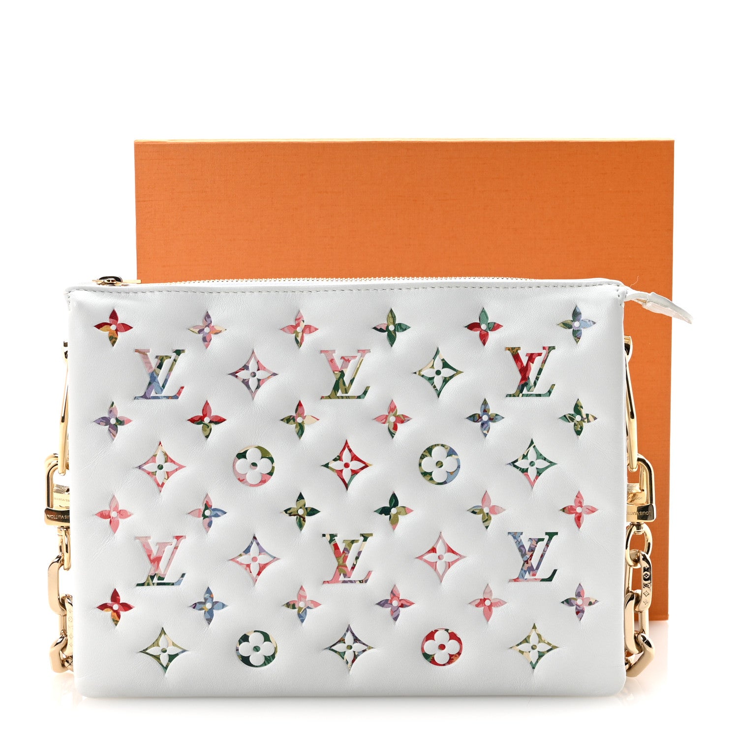 Louis Vuitton Lambskin Embossed Monogram LV Garden Coussin PM Cream 10 of 10
