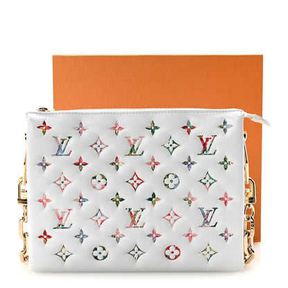 Louis Vuitton Lambskin Embossed Monogram LV Garden Coussin PM Cream 10 of 10