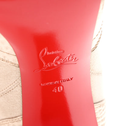 Christian Louboutin Calfskin Alligator Embossed Veau Velours Santia Botta 85 Tall Boots 40 Pearl 7 of 9