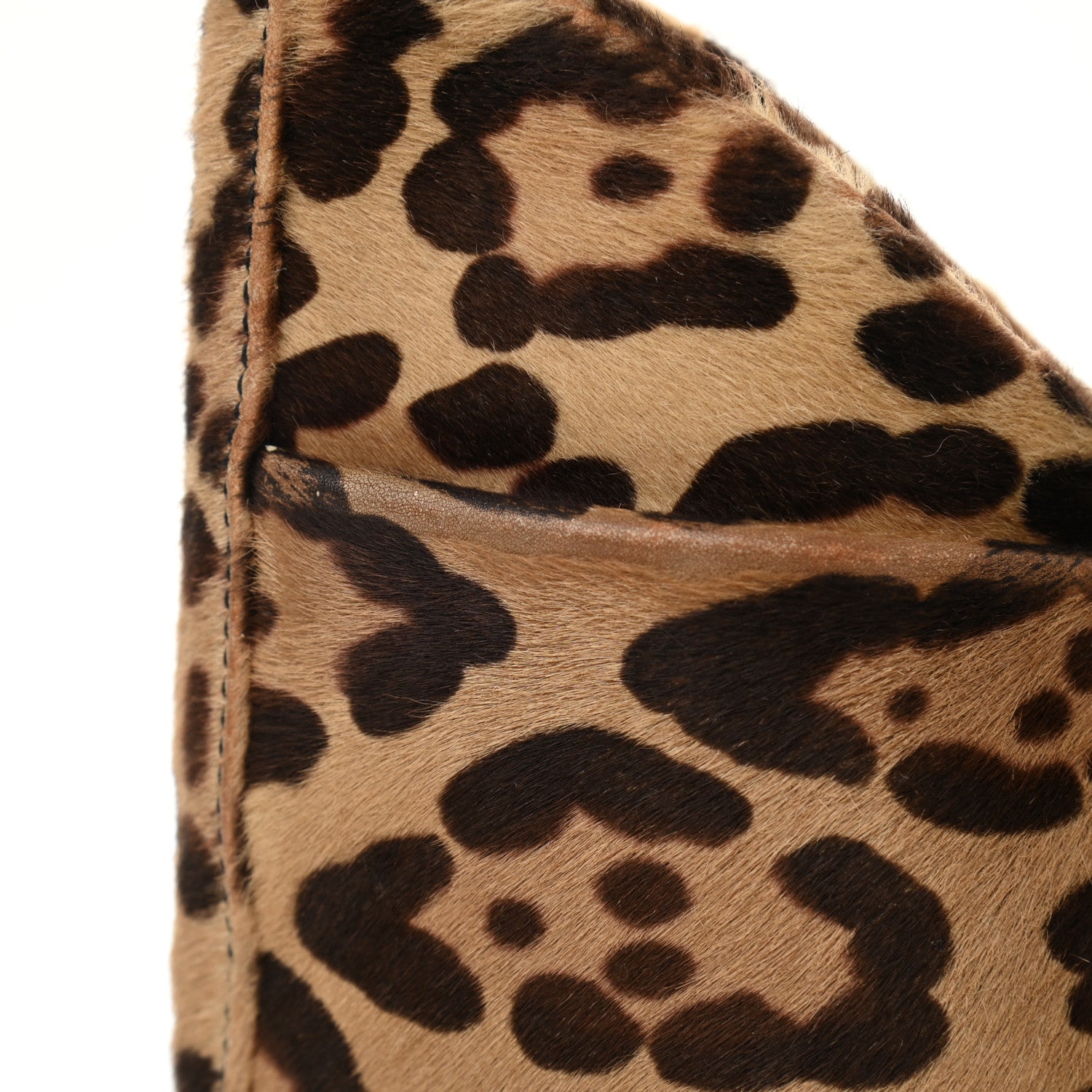 Fendi Calf Hair Leopard Print Shoulder Bag Brown Black 16 of 19