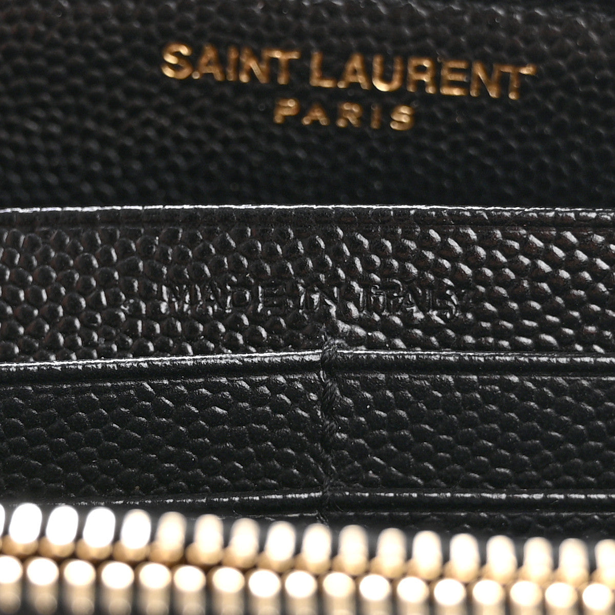 Saint Laurent Grain De Poudre Matelasse Chevron Monogram Zip Around Wallet Black 6 of 11