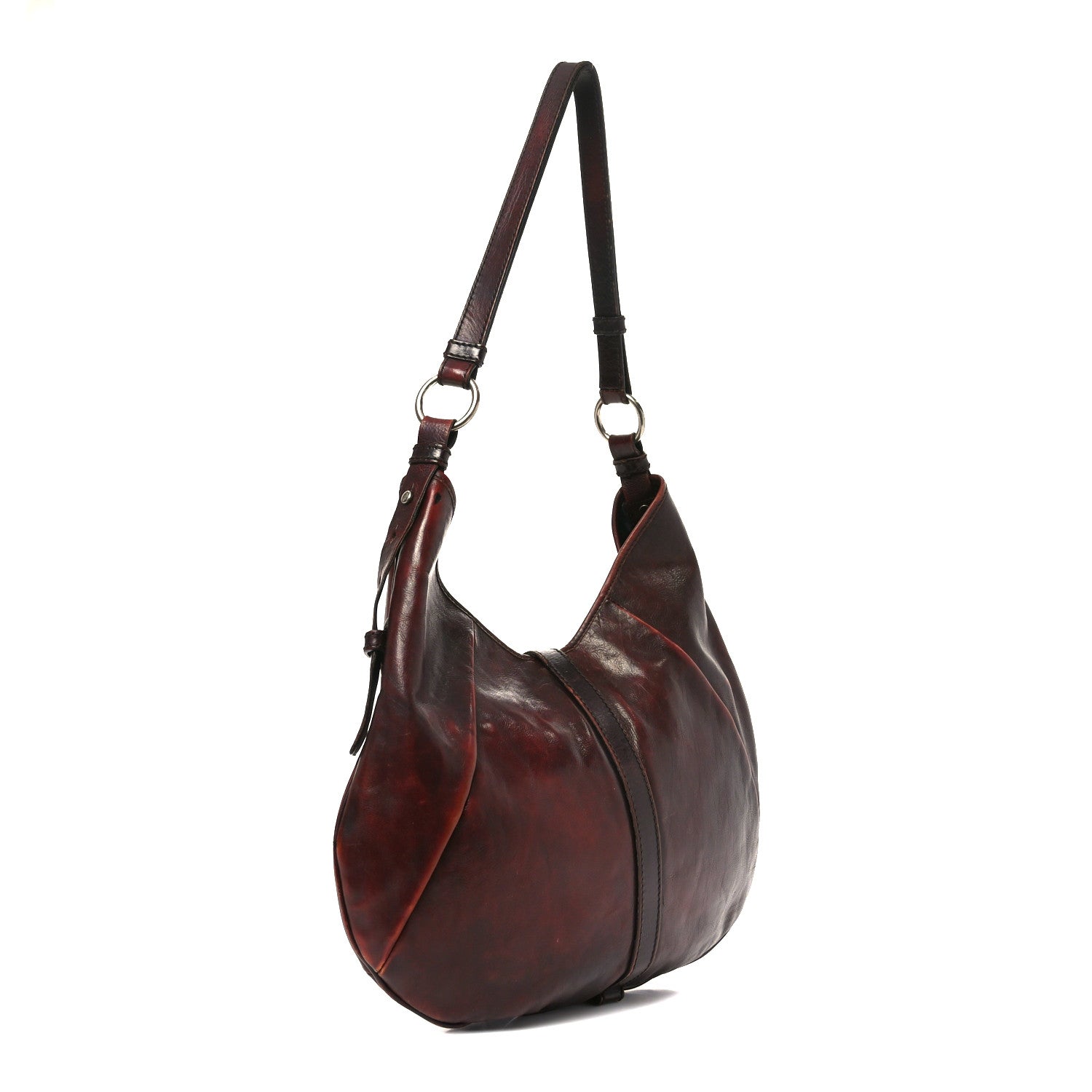 Saint Laurent Buffalo Horn Shangri-La Mombasa Hobo Burgundy 3 of 10