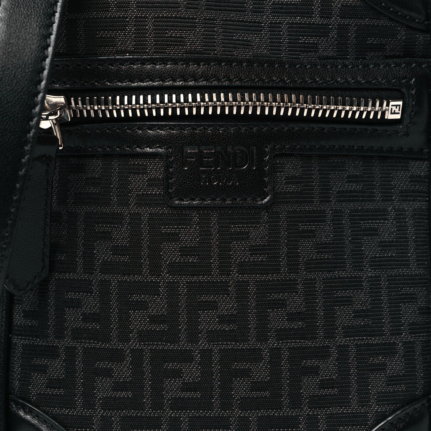 Fendi Recycled Fabric Jacquard Vitello Astro Micro FF Mini Trolley Bag Asfalto Black 8 of 10