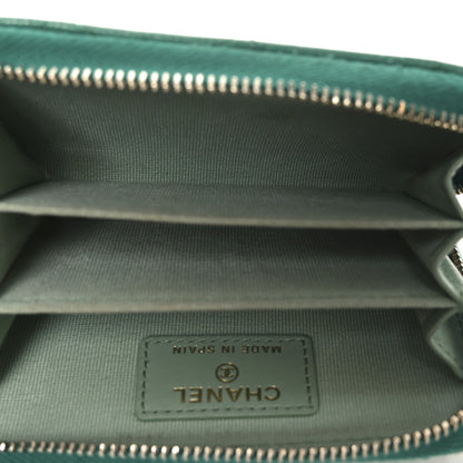 Chanel Caviar Quilted Perforated CC Zip Coin Purse Green 5 of 7