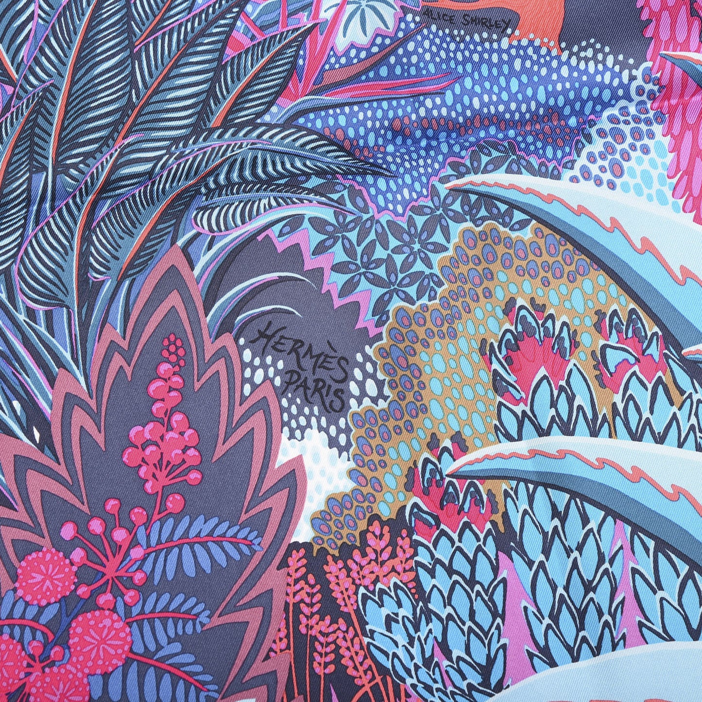 Silk Mountain Zebra Scarf 90 Turquoise Fuchsia Cobalt