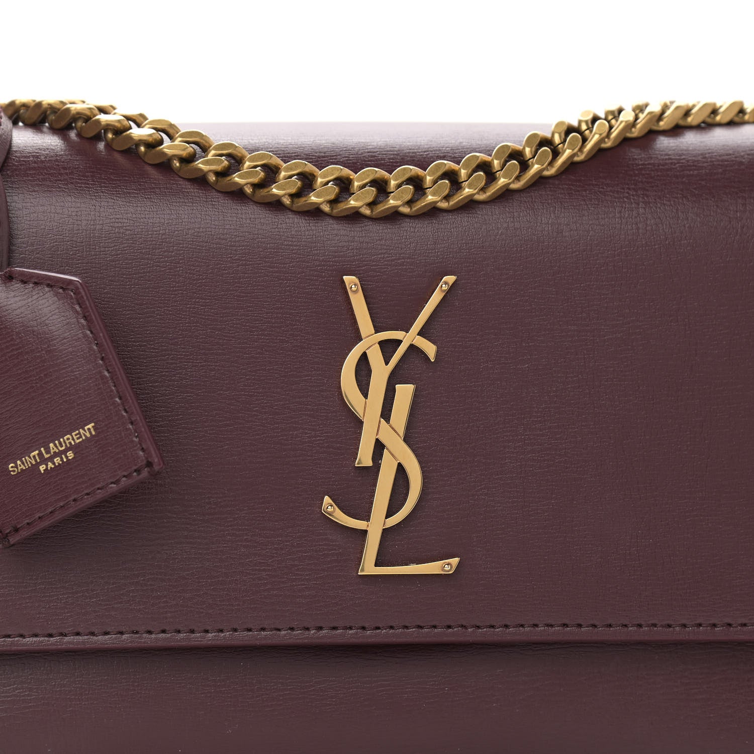 Saint Laurent Calfskin Medium Monogram Sunset Bordeaux 9 of 12