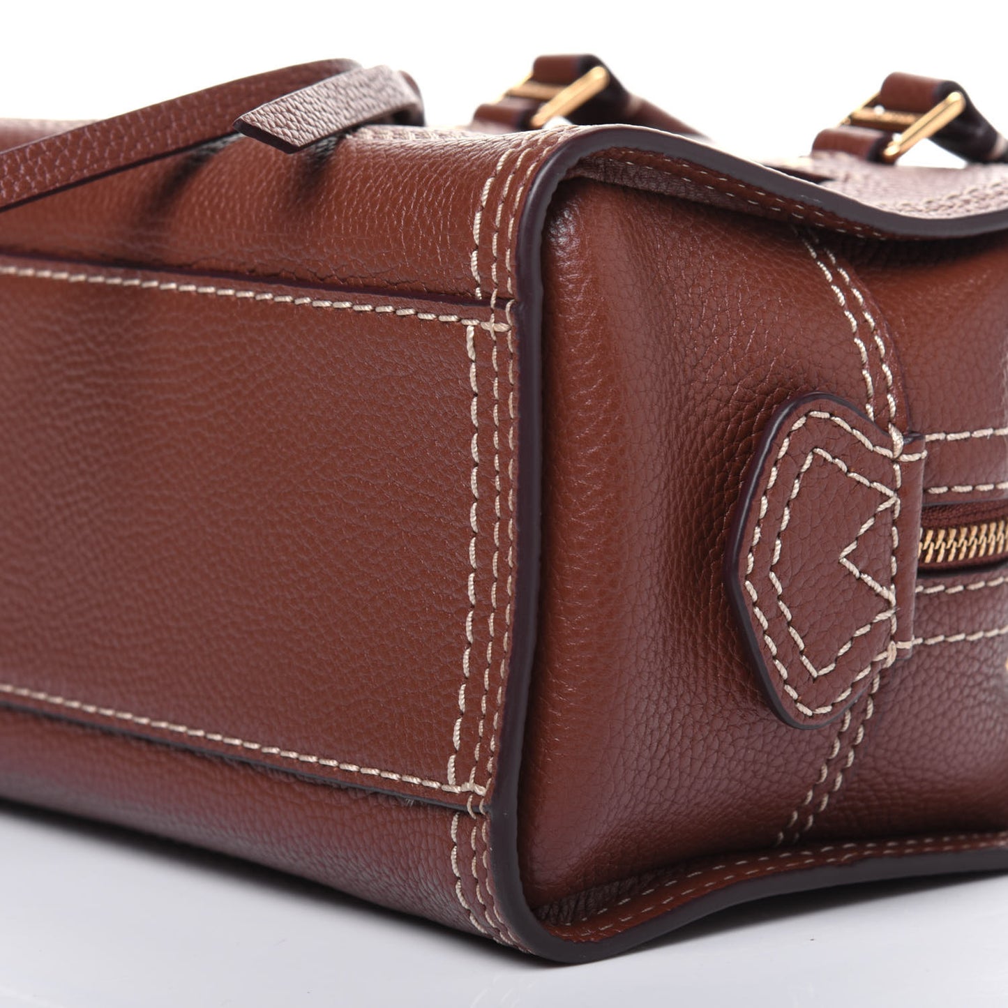 Textured Calfskin Mini Cruiser Convertible Satchel Falafel