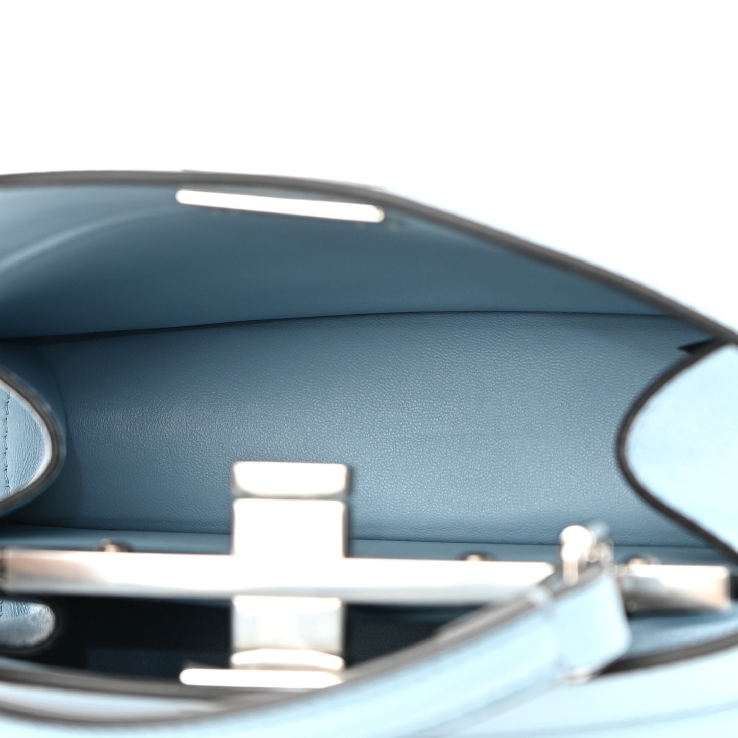 Shiny Nappa Petite Peekaboo I SEE U Satchel Azzurro Baby