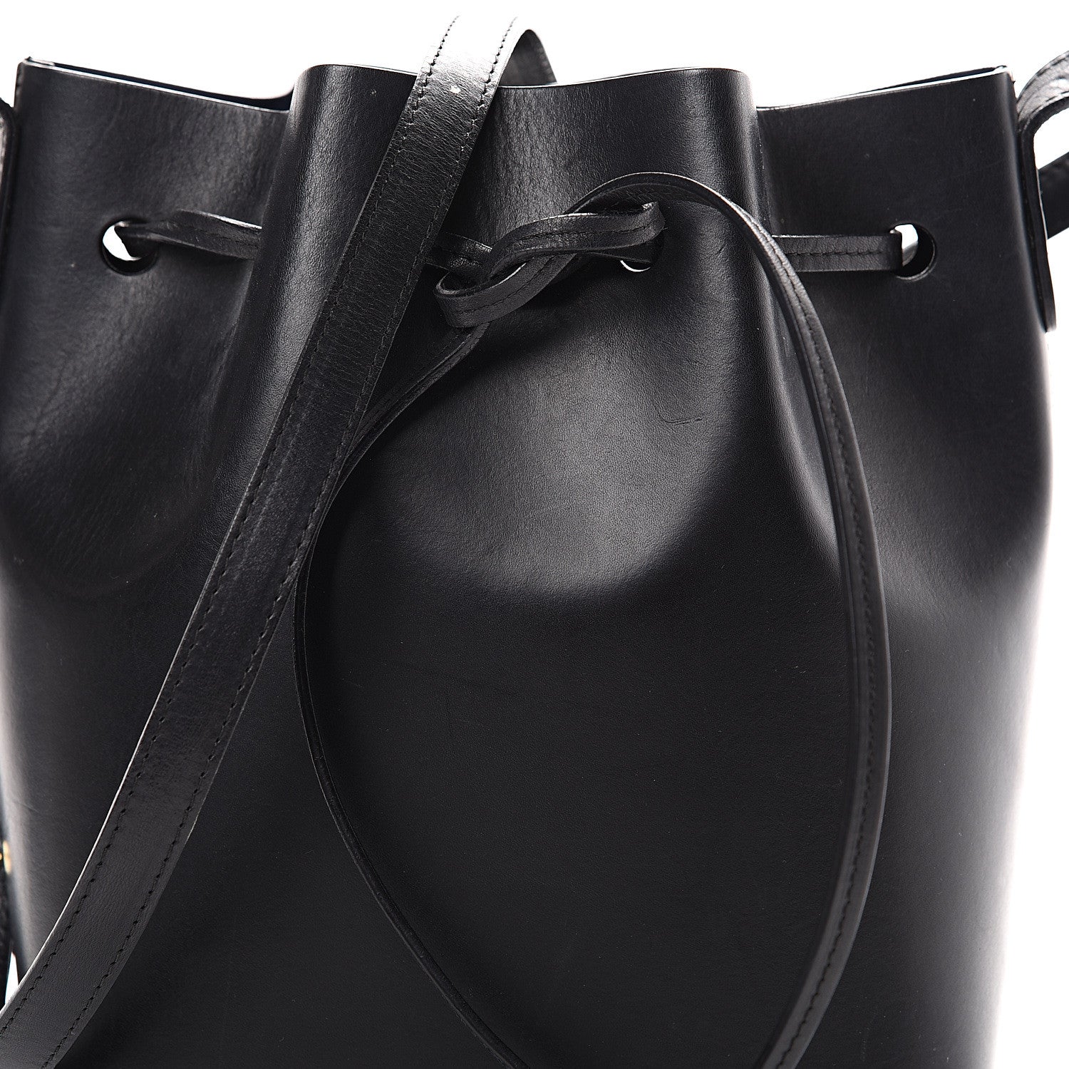 Mansur Gavriel Vegetable Tanned Calfskin Mini Bucket Bag Black Blu 8 of 16
