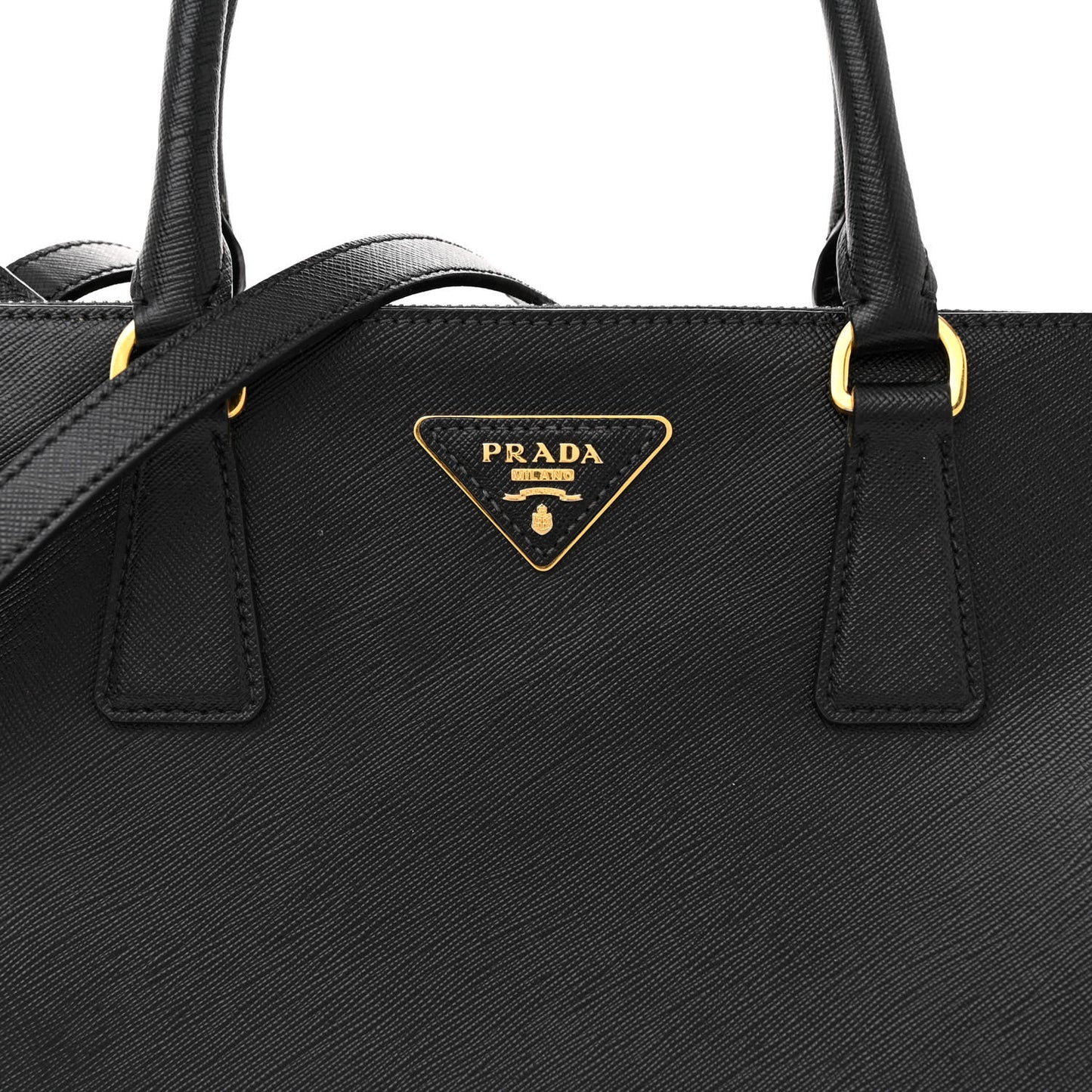 Saffiano Medium Galleria Double Zip Tote Black