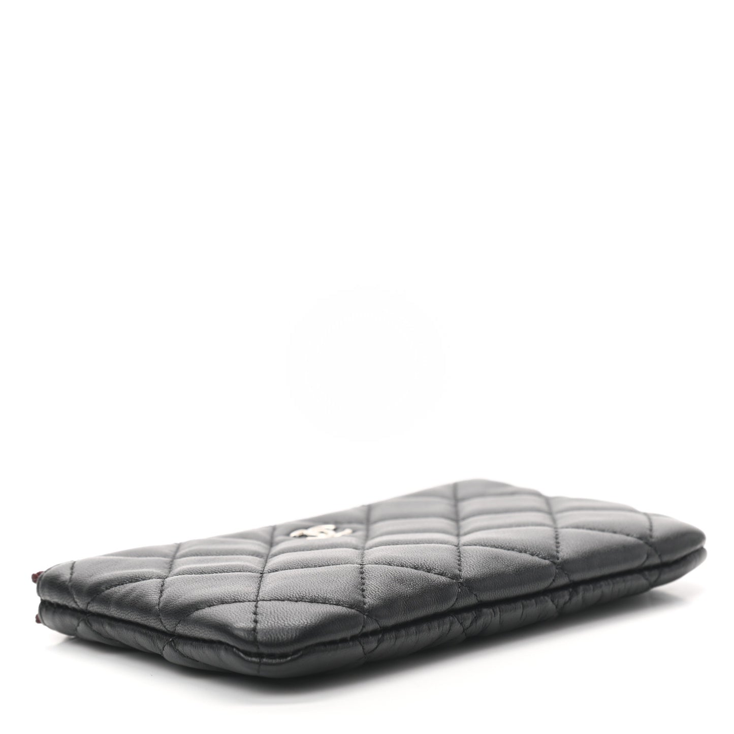 Lambskin Quilted Small Cosmetic Case Black