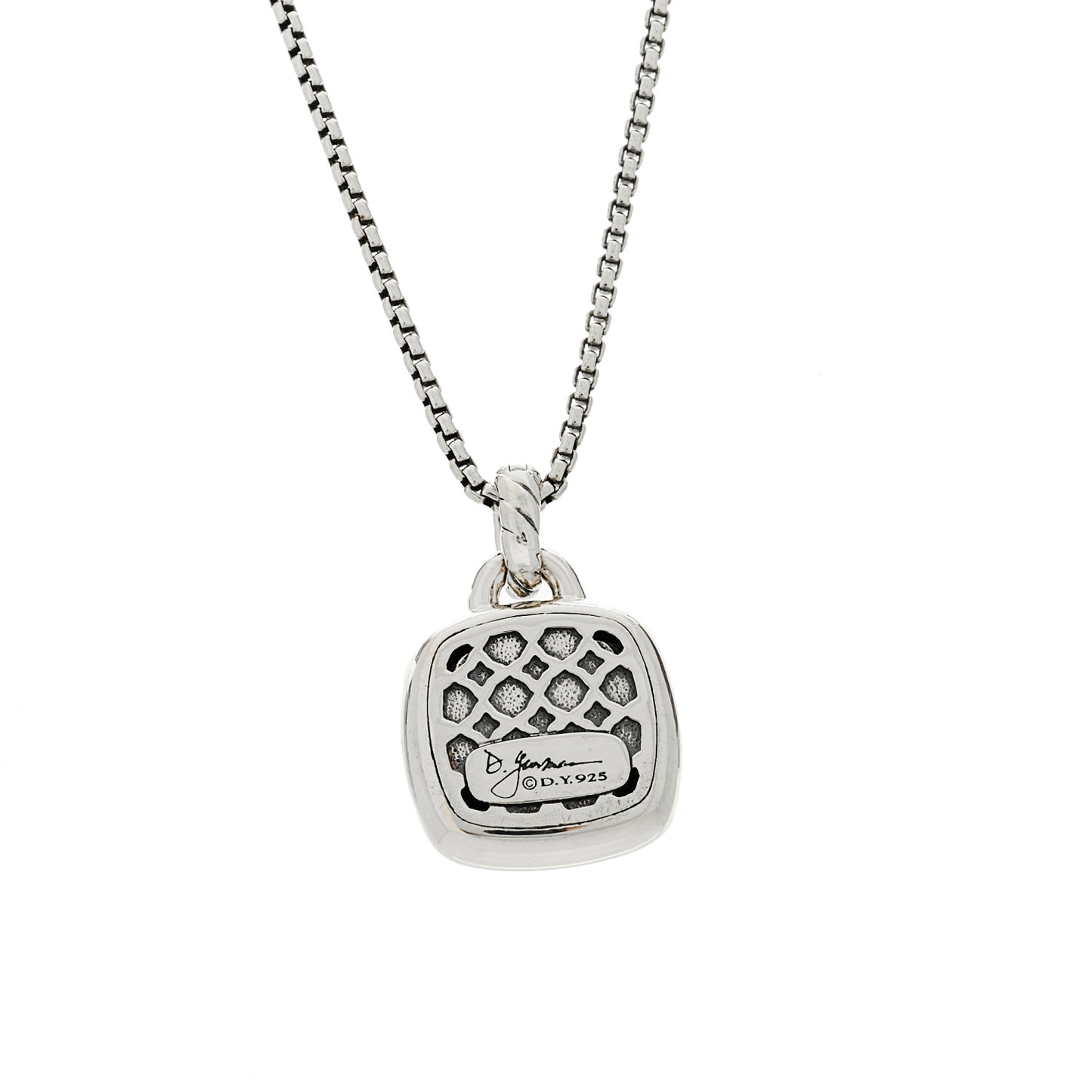Sterling Silver 14K Yellow Gold Diamond Black Onyx 14mm Albion Pendant Necklace