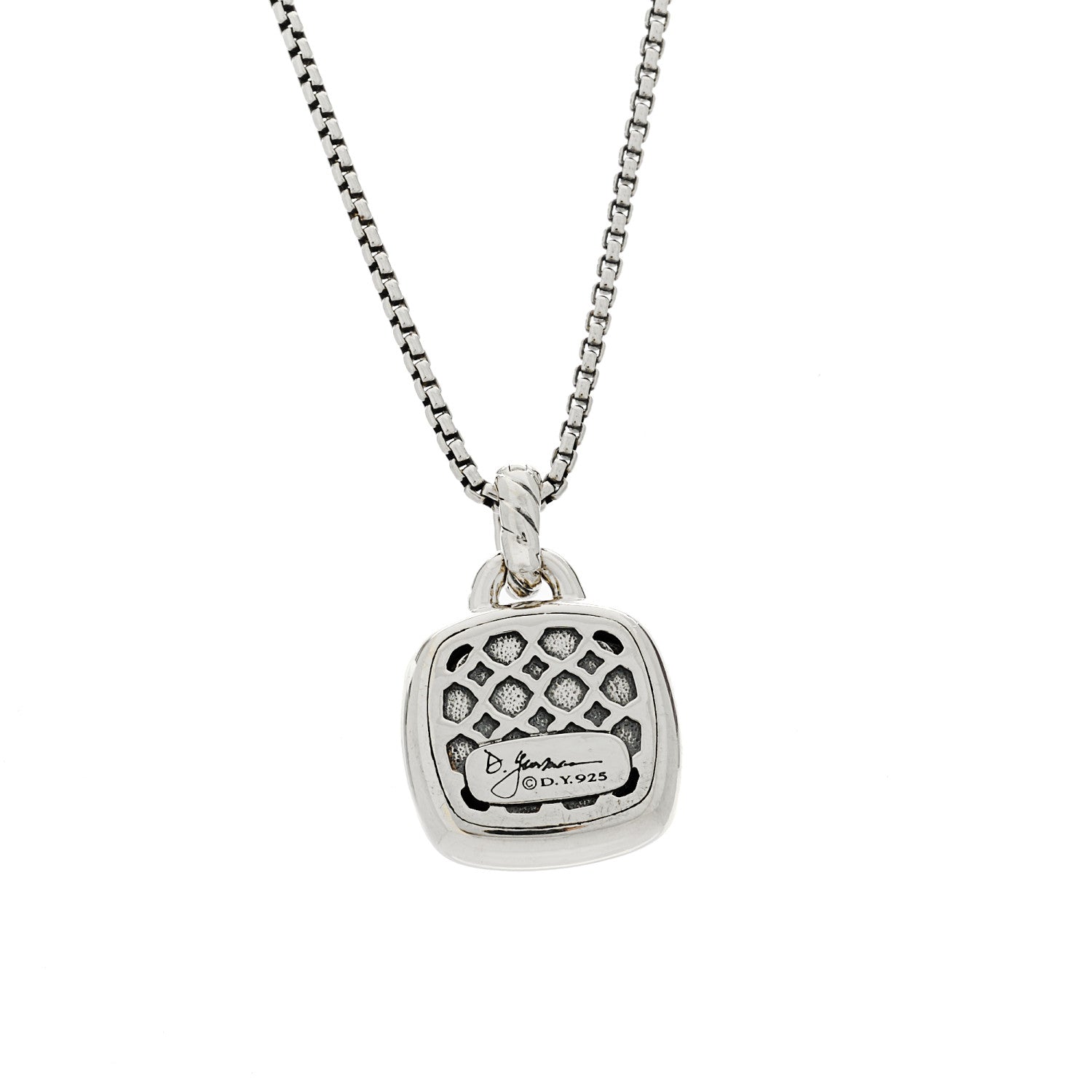 David Yurman Sterling Silver 14K Yellow Gold Diamond Black Onyx 14mm Albion Pendant Necklace 5 of 5