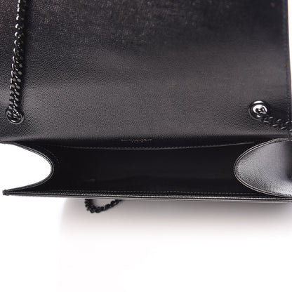 Saint Laurent Grain De Poudre Medium Classic Monogram Kate Satchel Black 7 of 9