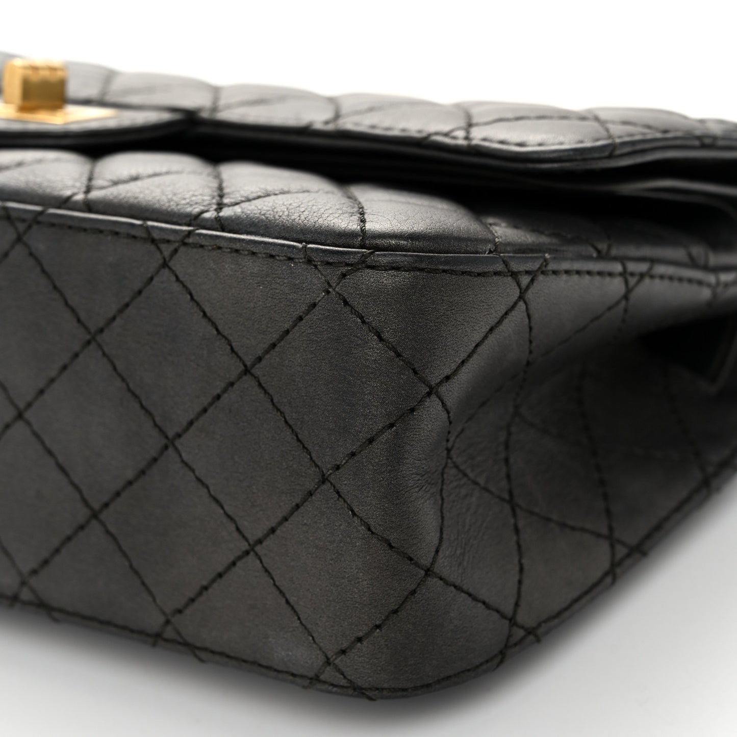 Metallic Calfskin Quilted 2.55 Reissue 225 Flap Charcoal
