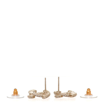 Chanel Crystal Timeless CC Earrings Light Gold 3 of 5