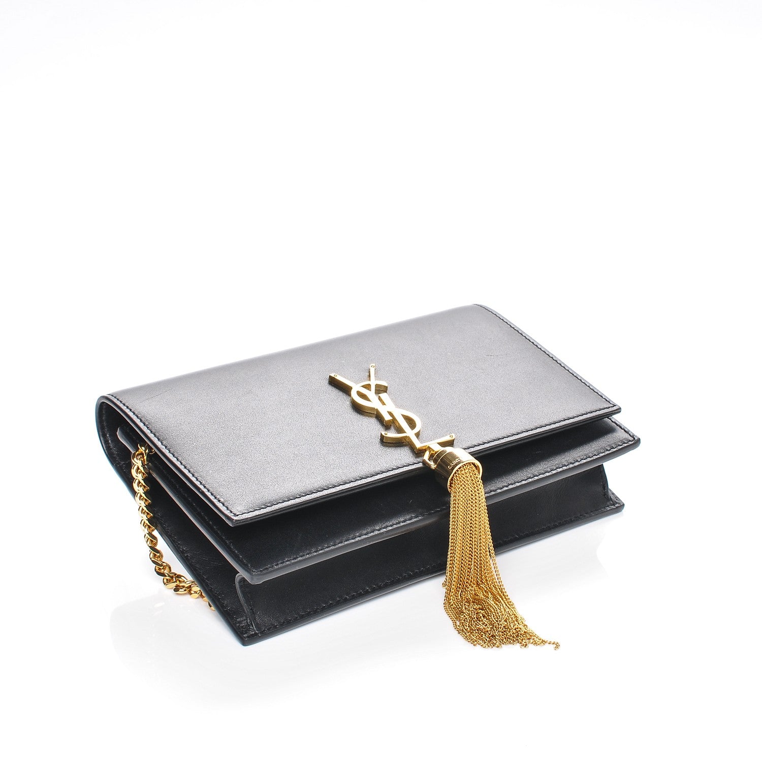 Saint Laurent Smooth Calfskin Medium Classic Monogram Kate Tassel Satchel Black 4 of 6