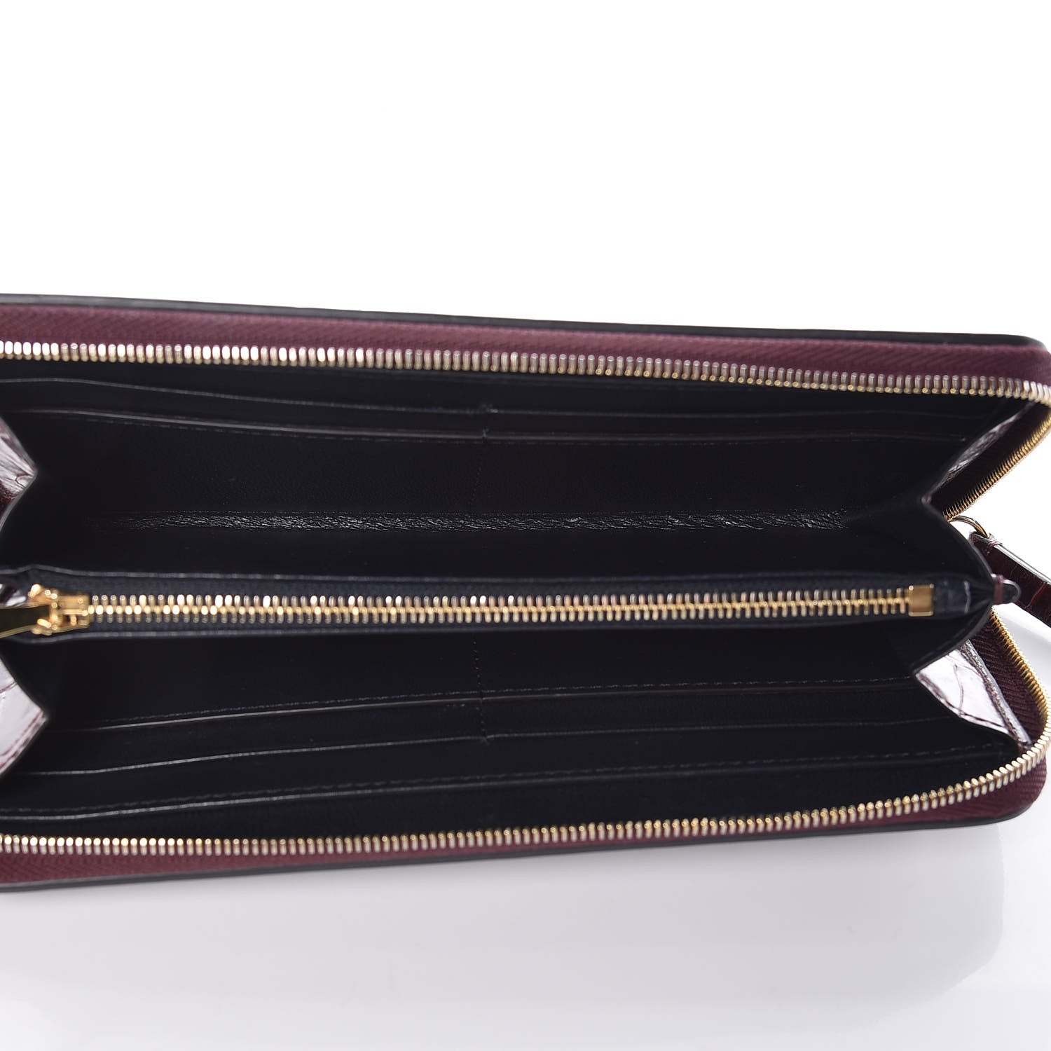 Mulberry Crocodile Embossed Zip Around Wallet Burgundy 5 of 12