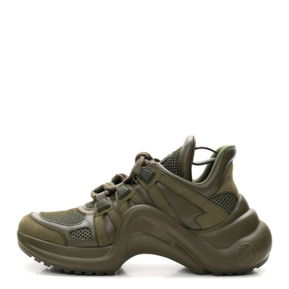 Louis Vuitton Calfskin Technical Nylon LV Archlight Sneakers 38 Green 1 of 9