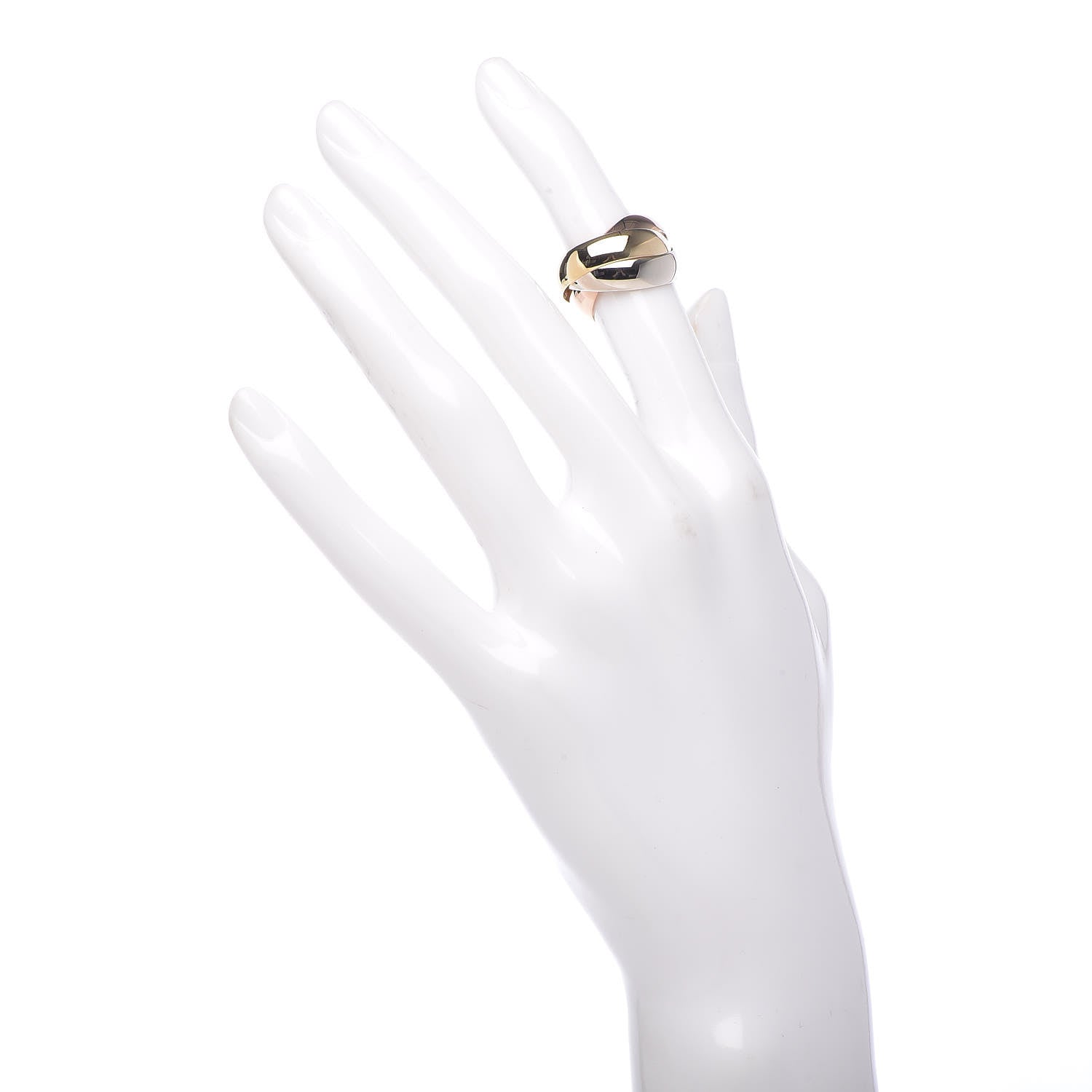 Cartier 18K Pink Yellow White Gold Large Trinity Ring 50 5.25 2 of 6