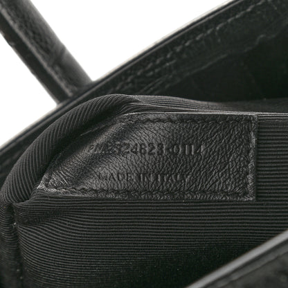 Saint Laurent Calfskin Crocodile Embossed Small Sac de Jour Black 8 of 14