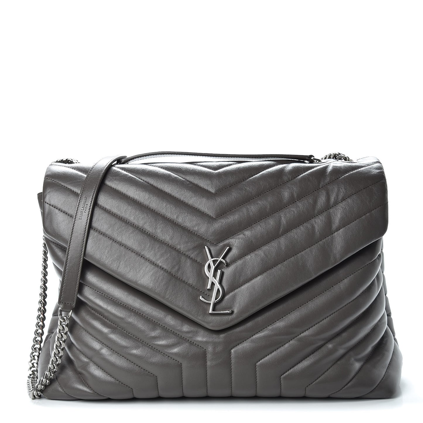 Calfskin Y Quilted Monogram Large Loulou Chain Satchel Earth