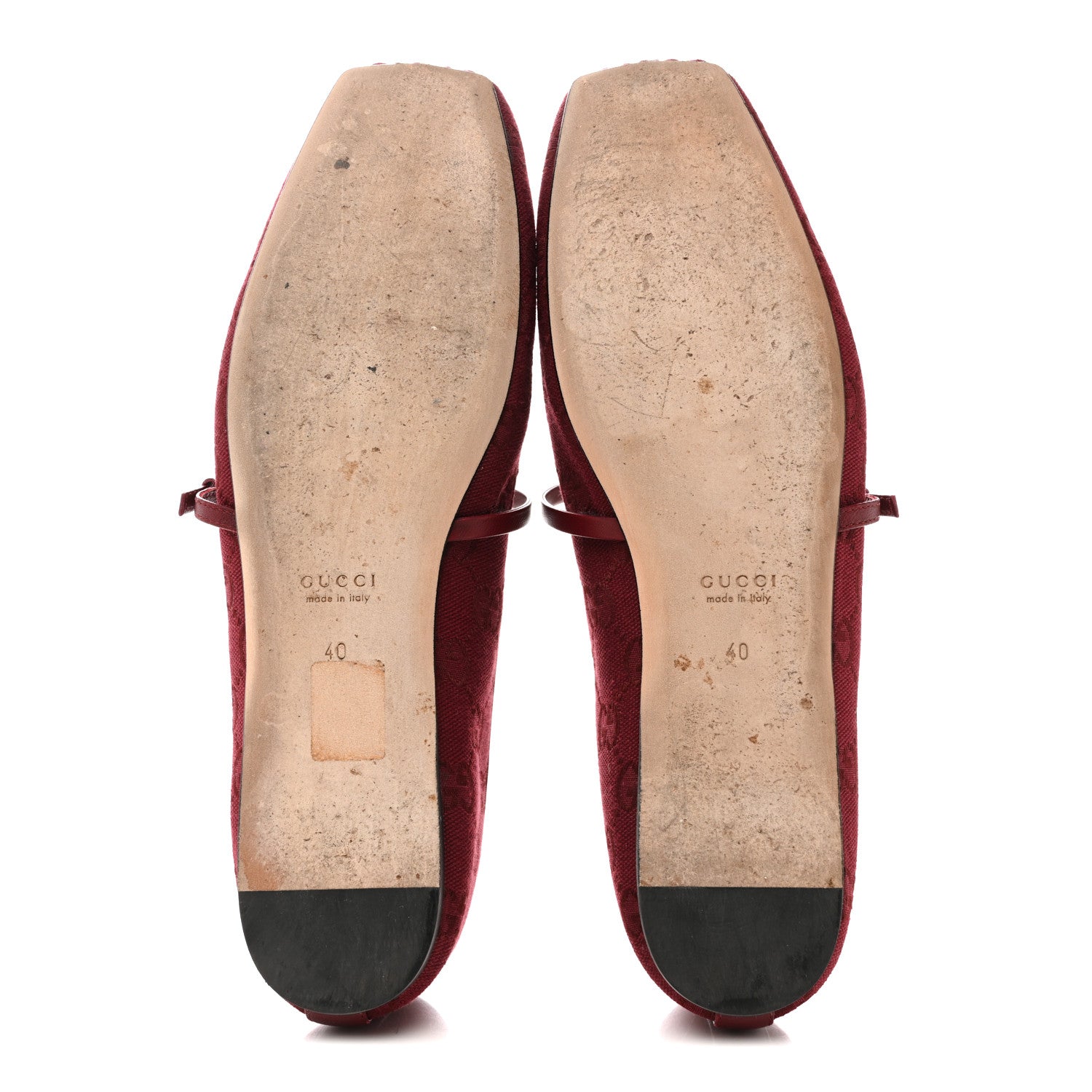 Gucci GG Monogram Horsebit Ballet Flats 40 Rosso Ancora 6 of 9