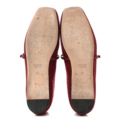 Gucci GG Monogram Horsebit Ballet Flats 40 Rosso Ancora 6 of 9