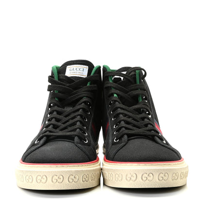 Gucci Canvas Web Mens 1977 Tennis High Top Sneakers 11 Black 2 of 11