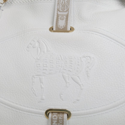 Fendi Calfskin Romano Selleria Borghese Tote White 6 of 13